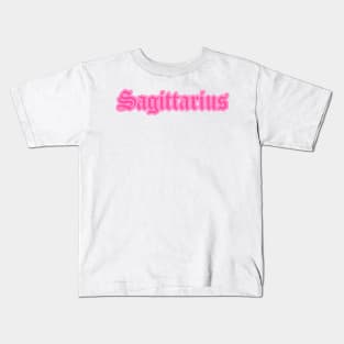 Sagittarius Zodiac Pink Astrology Aesthetic Kids T-Shirt